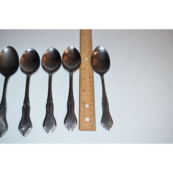 Vtg 5 Pc Lot Stanley Roberts MAJESTY Stainless Rogers soup spoon 7" Flatware - Picture 6 of 13